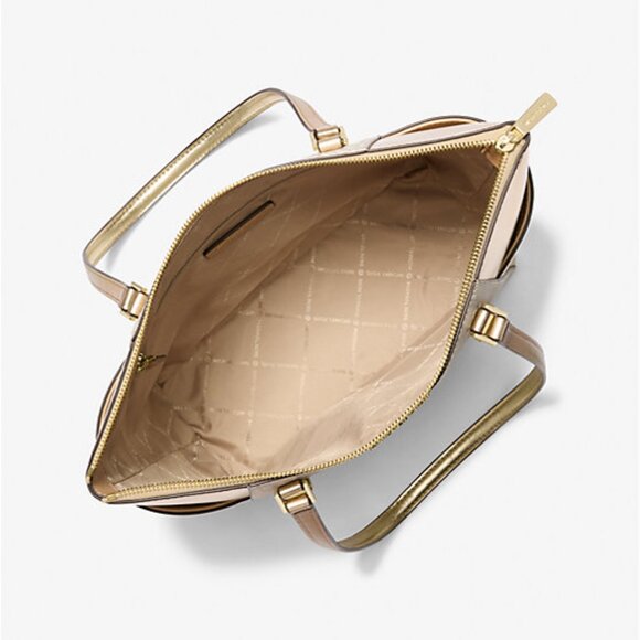Michael Kors Large Signature Logo and Metallic Tote Bag - Picture 8 of 8